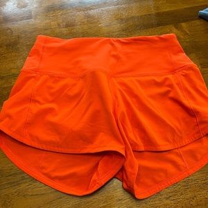 Lululemon Speed Ups High Rise 2.5” Solar Orange size 4